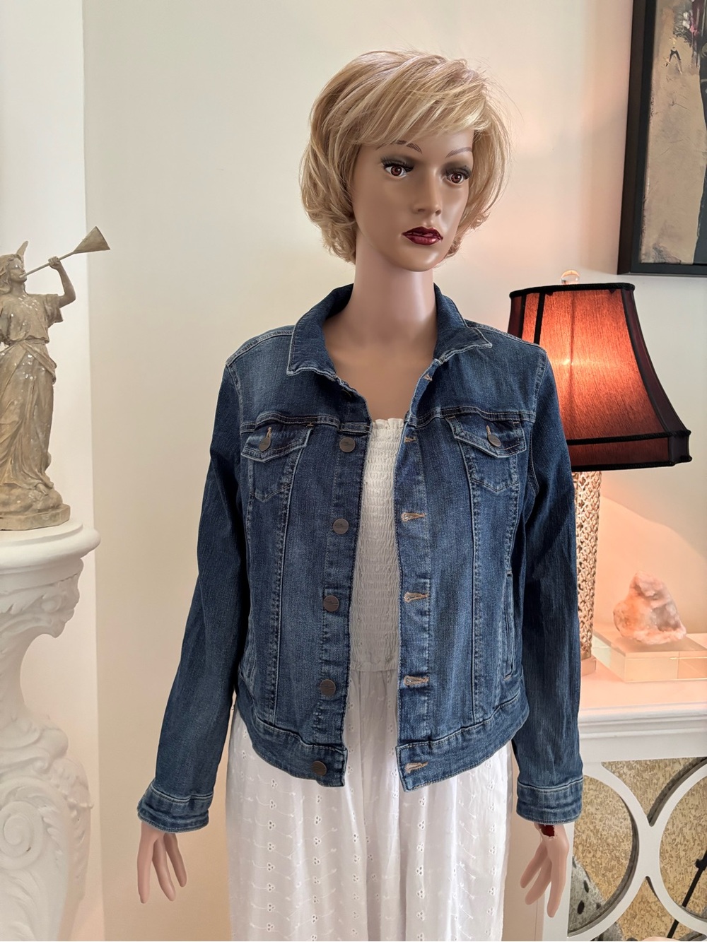 Ricki's Blue Denim Jacket with Embroidered Tapestry Back Panel - Picture 2 of 15